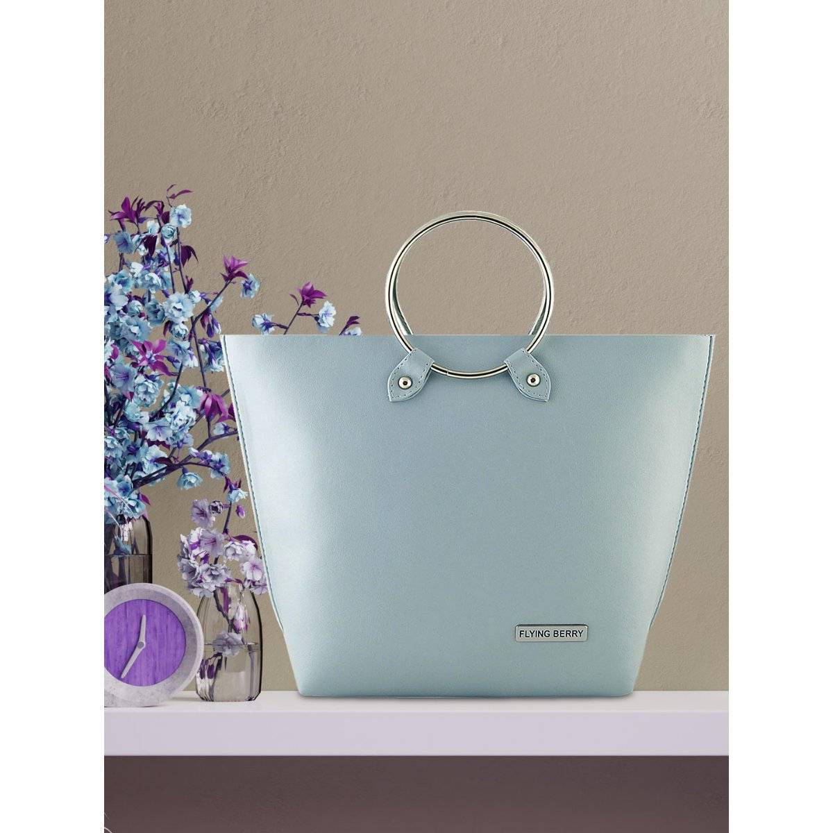 FLYING BERRY Womens Aqua Hand Bag